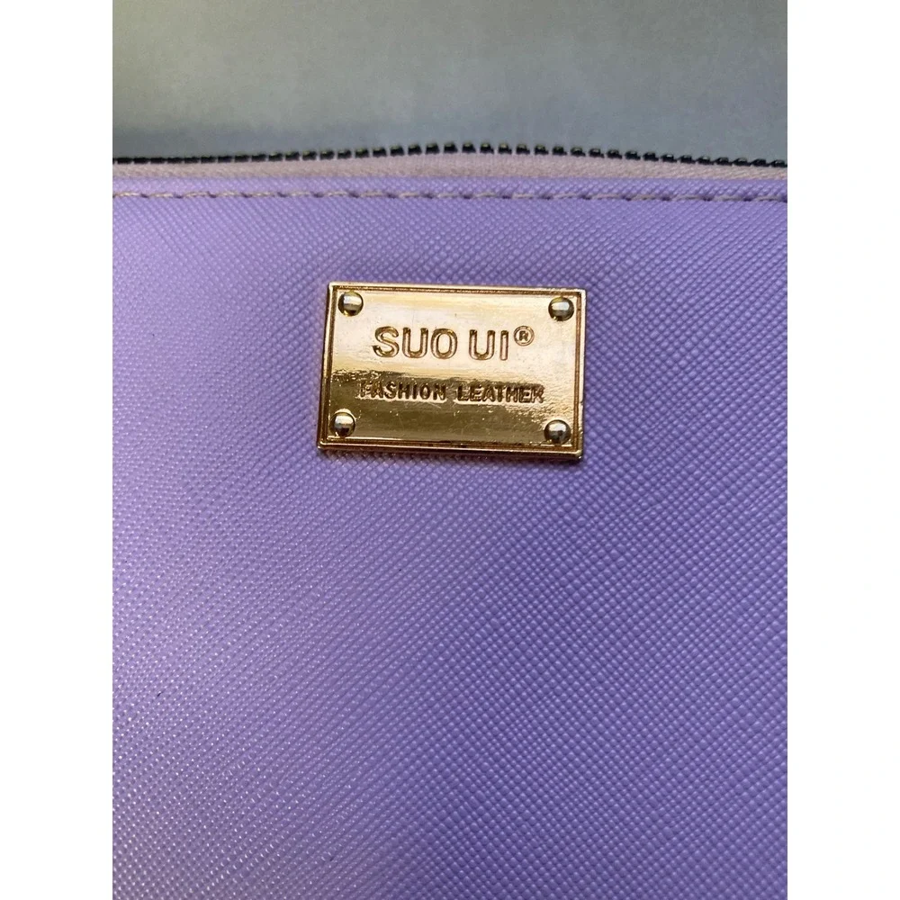 SUO‎ UI Purple Fashion Leather Wristlet Wallet Organizer